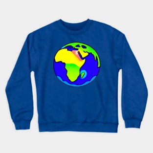 Vibrant 70s Style Planet Earth (MD23ERD004b) Crewneck Sweatshirt